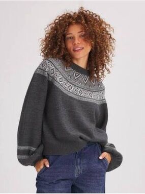 Basin & Range Geo Fair Isle Wool Mohair Sweater Sz Small